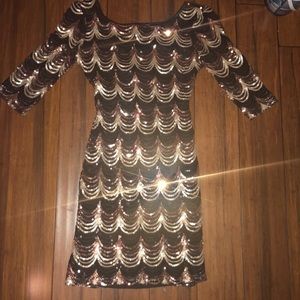 Black and white sequined dress